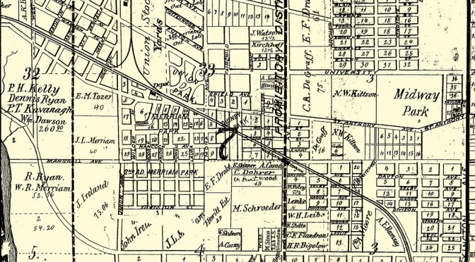 Vintage Map of Hamline Midway area in St. Paul, MN