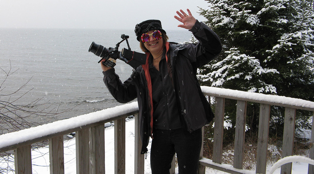 Nan makes media on Lake Superior